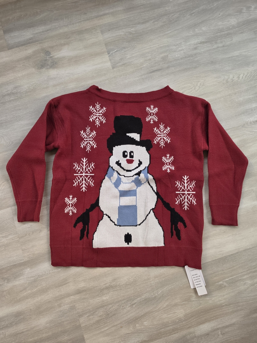 Red Snowman Holiday Sweater Womens Size MEDIUM